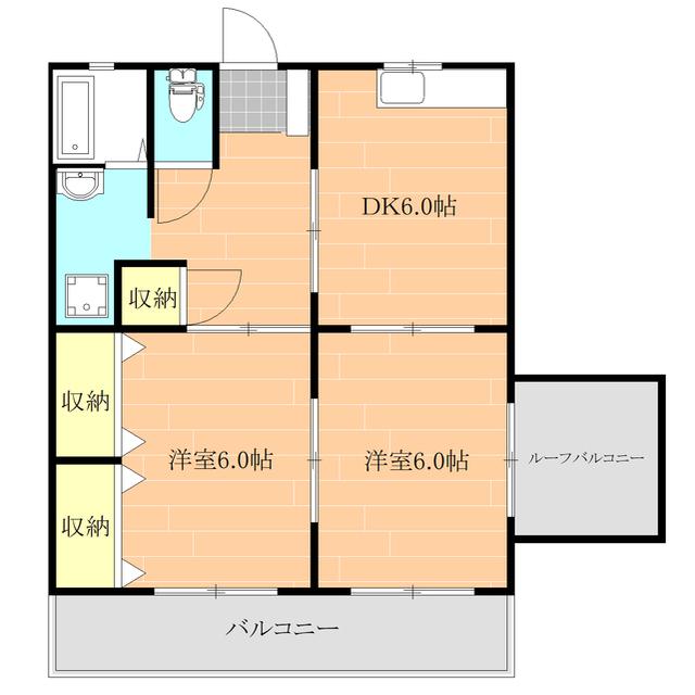 DO城南B棟(2DK/3階)の間取り写真