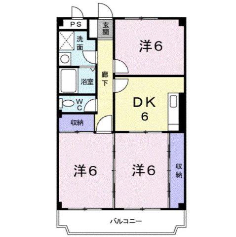 エクセルハイツ川口(3DK/2階)の間取り写真