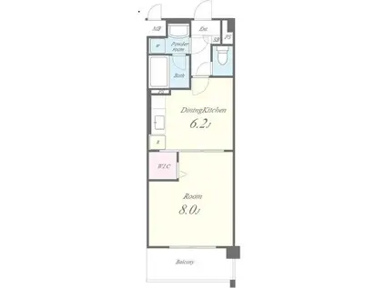 プレスティージュ・アイ(1DK/3階)の間取り写真