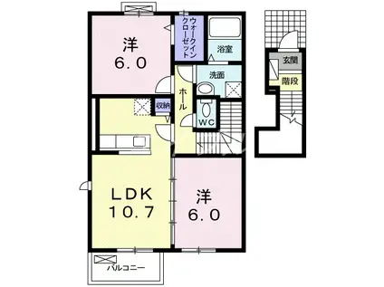 シャルマンジャンIIIB(2LDK/2階)の間取り写真