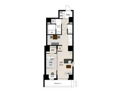 アーバンパーク亀戸II(1SLDK/8階)の間取り写真