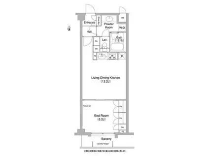 コンフォリア目黒長者丸(1LDK/2階)の間取り写真