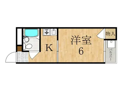 ハイツ大野(1K/2階)の間取り写真