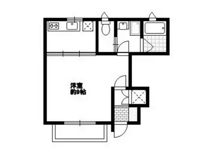 ライフエール中庄(1K/1階)の間取り写真