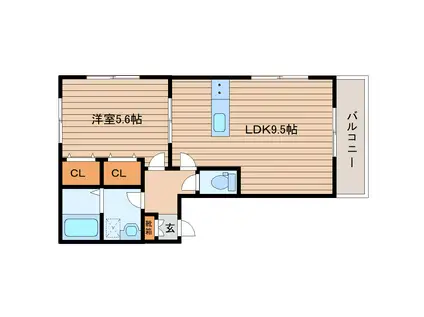 サンパークIII(1LDK/2階)の間取り写真