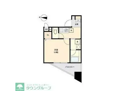 CAVANA新栄(1K/10階)の間取り写真