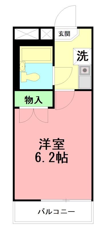 クラージュ湘南(1K/1階)の間取り写真