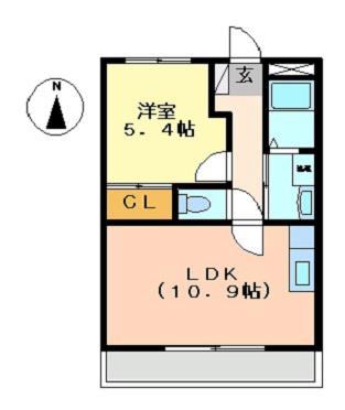 シェルヴェール(1LDK/1階)の間取り写真
