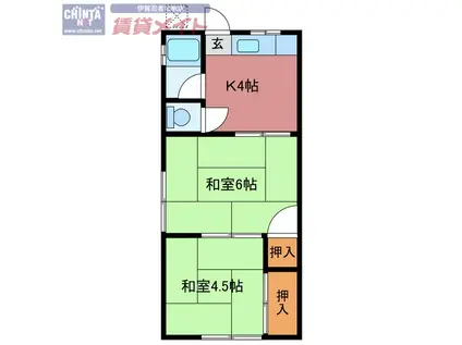 千歳コーポ(2K/2階)の間取り写真