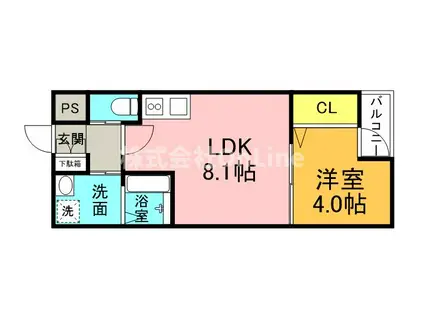 H-MAISON衣摺II(1LDK/1階)の間取り写真