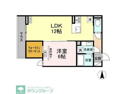 セレスティア中野上高田(1LDK/1階)の間取り写真