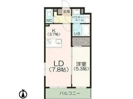 ルーセスII上甲子園(1LDK/3階)の間取り写真