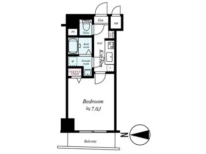 グリフィン品川大井(1K/9階)の間取り写真