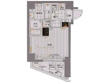 ヴァレッシア椎名町駅前シティ(1K/3階)の間取り写真