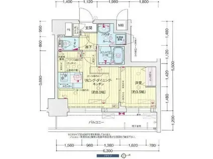 プレサンス吹上駅前エテルノ(1LDK/2階)の間取り写真