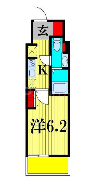 ALIVIS船橋イースト(1K/11階)の間取り写真