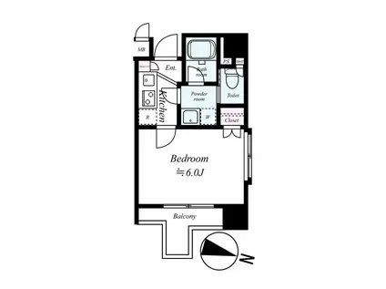 パレステュディオ本郷後楽園(1K/4階)の間取り写真