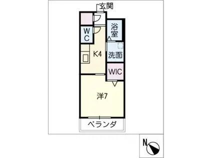 ウイング井ヶ谷(1K/1階)の間取り写真