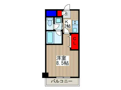 プレソルティー川口元郷(1K/3階)の間取り写真