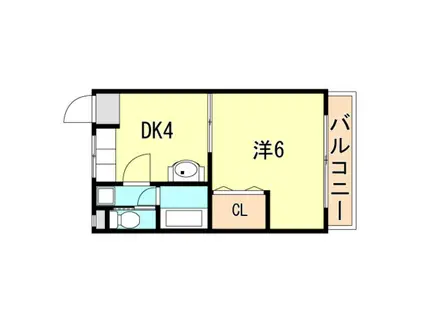 三喜ハイツ(1K/3階)の間取り写真