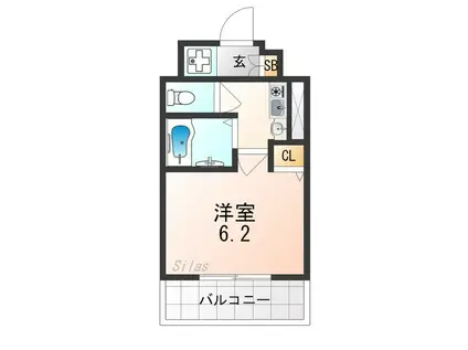 ベラジオ二条城前(1K/5階)の間取り写真