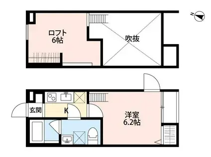 フォレスティ所沢(1K/1階)の間取り写真