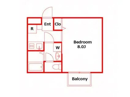 アムールシュシュII(1K/2階)の間取り写真