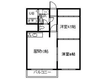 幸永ハイツ(2DK/3階)の間取り写真