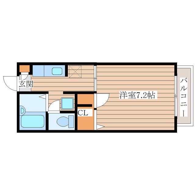 フレール中山壱番館(1K/2階)の間取り写真