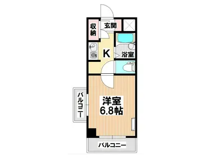 メゾン鶴里(1K/2階)の間取り写真