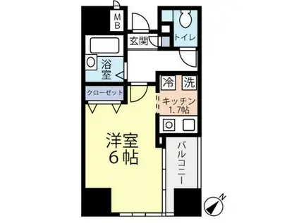 セジョリ大森町(ワンルーム/4階)の間取り写真