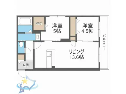 AURELIA琴似(2LDK/1階)の間取り写真