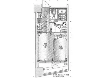 グランフォーレ地行(2K/2階)の間取り写真