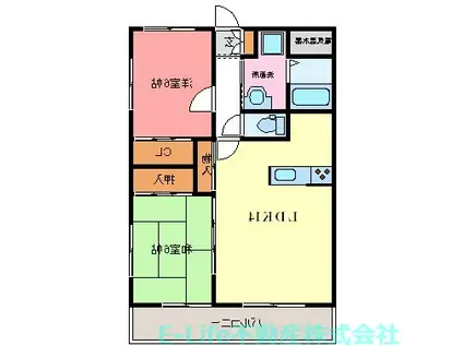 サンリッチT2番館(2LDK/1階)の間取り写真