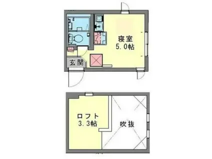 リオス長後(ワンルーム/2階)の間取り写真