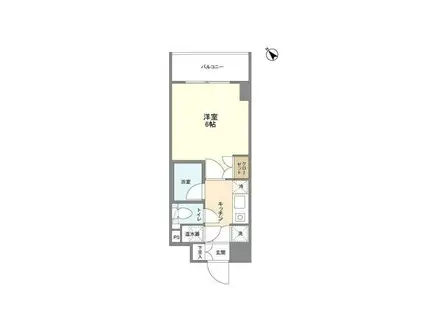 エストライフ勝どき(1K/6階)の間取り写真