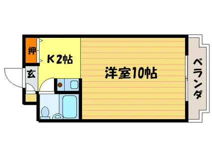 川端ハイツ(1K/2階)の間取り写真