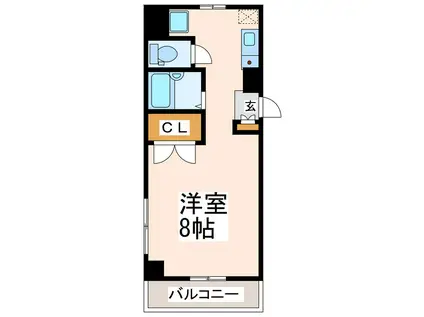 ウィステリア国府(1K/3階)の間取り写真