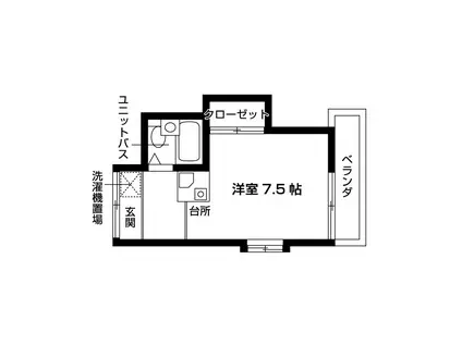 ドムス柿木I(1K/1階)の間取り写真