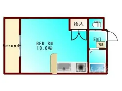 メゾンオレンジ3A.B(ワンルーム/1階)の間取り写真