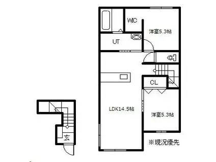 MONOQLOI(2LDK/2階)の間取り写真