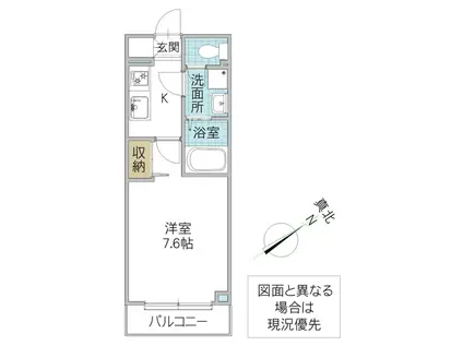 フィネストリーノ水戸南町(1K/1階)の間取り写真