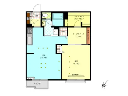 SHMハイツオリエント(1SLDK/2階)の間取り写真