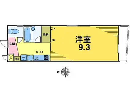 ポプラハイム(1K/1階)の間取り写真