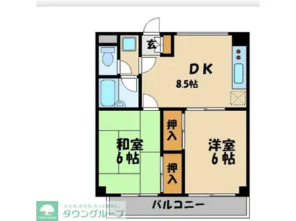 グレースヒル(2DK/4階)の間取り写真