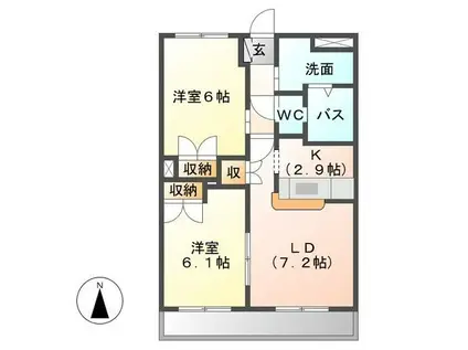 KINGS COAT(2LDK/2階)の間取り写真