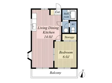 リバーサイドゴエムI(1LDK/3階)の間取り写真