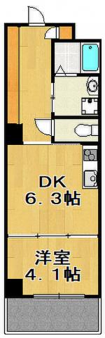 MIMOSA TERRACE(1DK/5階)の間取り写真