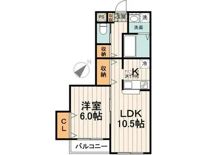 レゾ・オール(1LDK/1階)の間取り写真