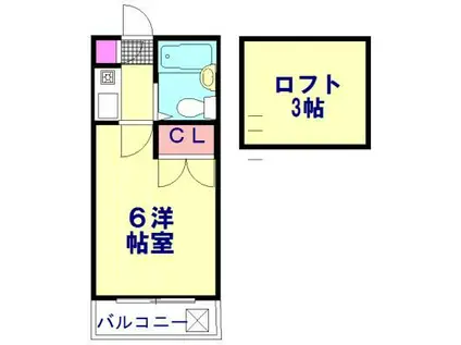 ローズハイツ朝霞(1K/1階)の間取り写真